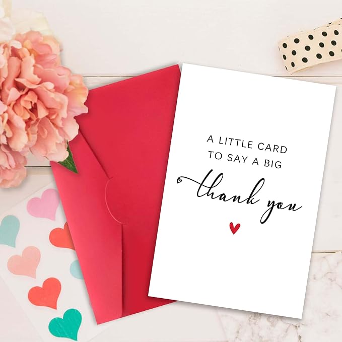 Simple Thank You Card, Funny Thanks Gifts for Men Women, Appreciation Gifts for Teacher Boss, A Little Card to Say A Big Thank You