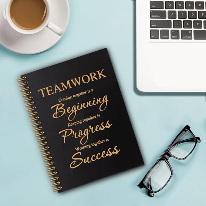 Teamwork Coming Together is The Beginning 160 Blank Pages Spiral Notebook, Team Notebooks for Employees, Job Promotion Gifts, Teamwork Gifts for Coworkers, Office Team Work Gifts for Colleague
