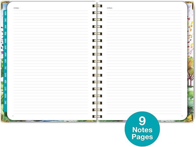 HARDCOVER 2025 Planner, 7"x9": 14 Months (November 2024 - December 2025), Daily Weekly Monthly Planner, Yearly Agenda, Bookmark, Pocket Folder and Sticky Note Set (Tree Seasons)