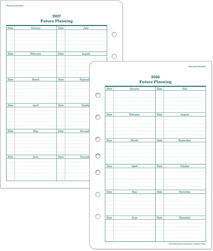 FranklinCovey - Original Two Page Per Day Ring-Bound Planner (Classic, Oct 2024 - Sep 2025)