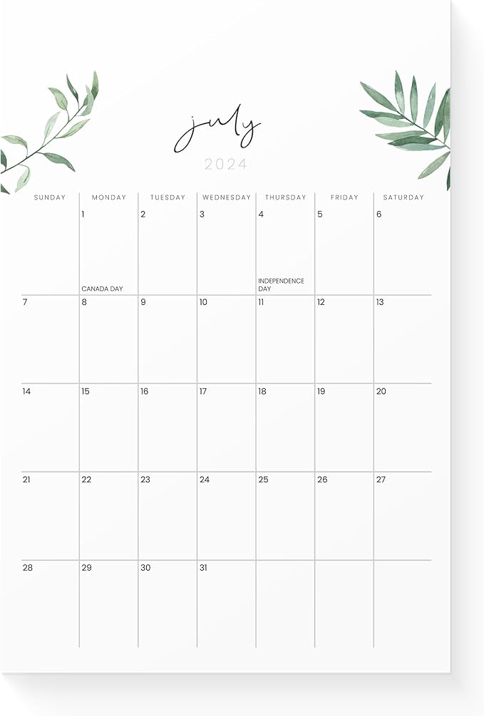 Magnetic Calendar for Refrigerator 2024-2025 - Versatile 6x9 2024 Fridge Calendar Runs Until December 2025 - Easy Planning with Aesthetic Fridge Calendar Magnet - Karto - Greenery