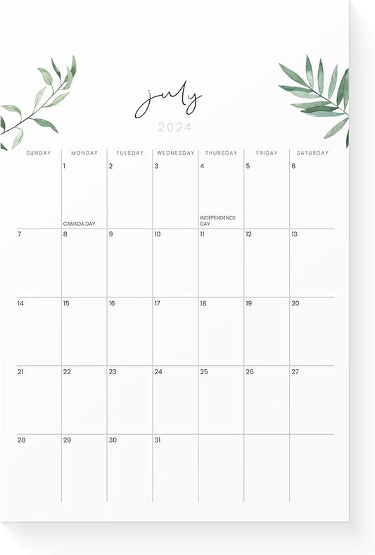 Magnetic Calendar for Refrigerator 2024-2025 - Versatile 6x9 2024 Fridge Calendar Runs Until December 2025 - Easy Planning with Aesthetic Fridge Calendar Magnet - Karto - Greenery