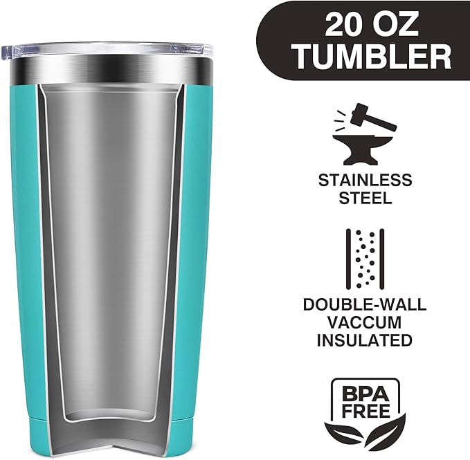 I Came I Saw Tumbler for Women - Funny Tumbler for Women - Fun Birthday Gifts for Women, Sister, Mom, Bestie, Female Coworkers, 20 Oz Stainless Steel Insulated Funny Water Tumbler, Mint