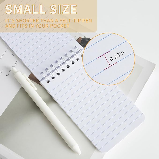 Pocket Notebook Small Notepad Pocket Notepad Small Spiral Notebooks 3X5Inches (6-black)
