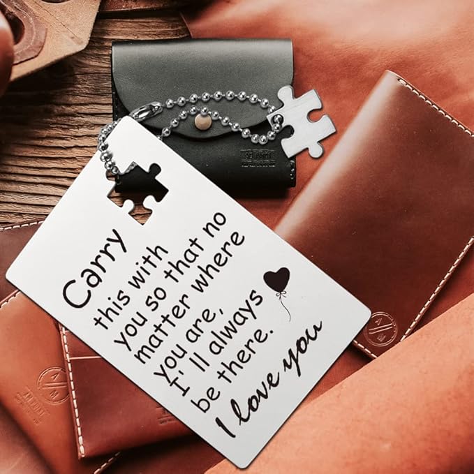 llxxeyopqdxz Engraved Wallet Insert Card Anniversary Card for Men or Women From Wife Mini Love Notes for Him Husband Gifts Long Distance Relationship Anniversary Hubby Gifts