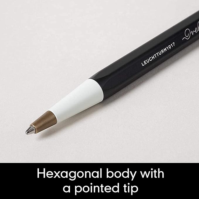 LEUCHTTURM1917 - Drehgriffel Writing Pen (Black) - Ballpoint Pen with Royal Blue Ink Included