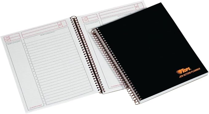 TOPS Products Aion Planner, Side Wirebound, 8-1/2"x6-3/4", 100 Sheets, Black (TOP63828),White