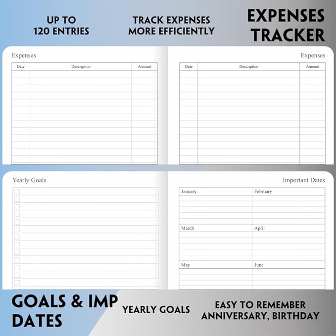 2025 Planner - Weekly and Monthly Planner Jan 2025 - Dec 2025, Holidays, Contacts and Notes Pages, Vegan Leather Cover, Elastic Closure, 5.5”x8.25”, Grey