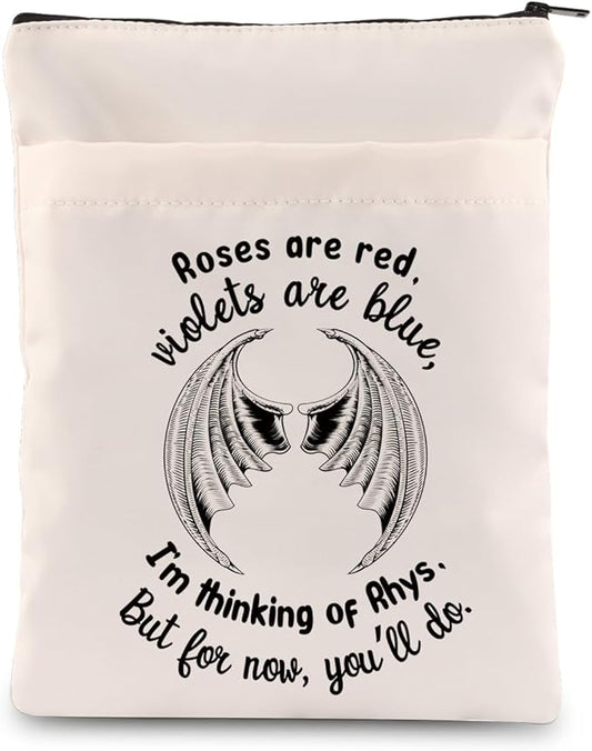 Roses are Red Violets are Blue Books Lover Gift Bat Boys Book Sleeve Book Merch Gift for Fans (Thinking of Rhys-b)