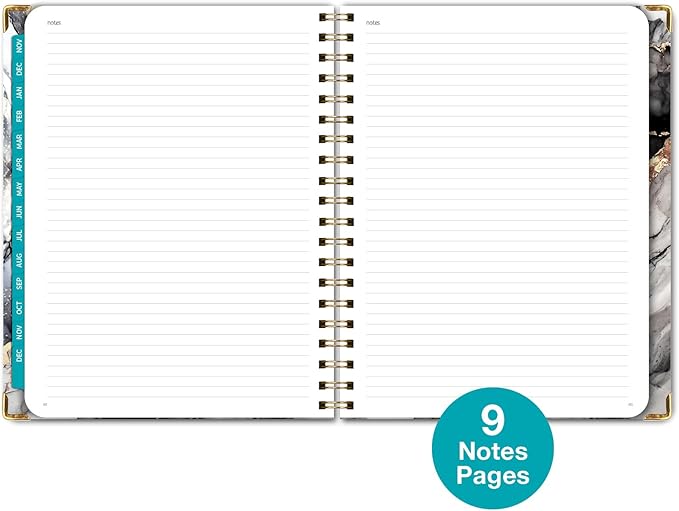 Hardcover CY 2025 Fashion Planner - 5.5"x8" (Pink Purple Marble) (Black Gold Marble, 8.5x11)