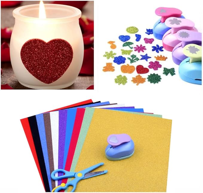 Baisunt 20 Sheets Valentine's Day Red and Pink Glitter Cardstock Paper for DIY Art Project, Scrapbook, Birthday Wedding Party Decoration 250GSM(8x12 In, Non Adhesive)