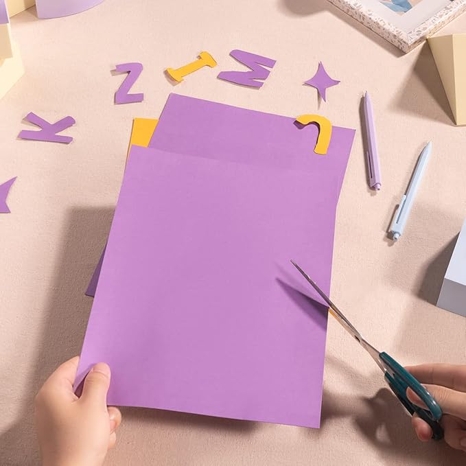 20 Sheets Colored Thick Paper Cardstock Blank for DIY Crafts Cards Making, Invitations, Scrapbook Supplies (Purple, 8.5 x 11 inches)