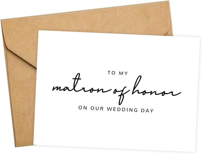 Matron of Honor Proposal Gifts for Wedding Day, To My Matron of Honor On Our Wedding Day Cards.（Matron of Honor B）