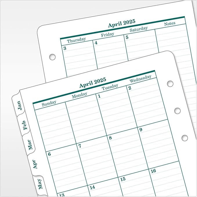 FranklinCovey - Original Two Page Per Day Ring-Bound Planner (Compact, Apr 2025 - Mar 2026)