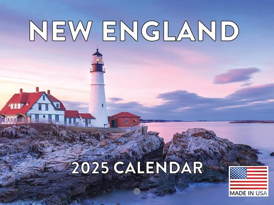 New England Calendar 2025 Monthly Wall Calender 12 Month | American Made In The USA