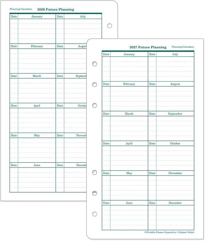 FranklinCovey - Original Two Page Per Day Ring-Bound Planner (Pocket, Apr 2025 - Mar 2026)