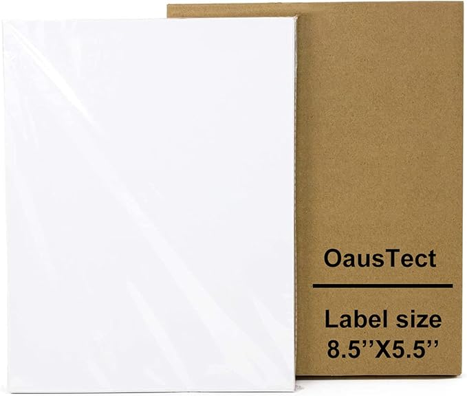 8.5 X 5.5 Shipping Label, Half Sheet Labels, Shipping Labels 2 Per Sheet, Laser & Inkjet Printer Printable, 5126/8126, Blank White Mailing Postage Labels (500 Sheets, 1000 Labels)