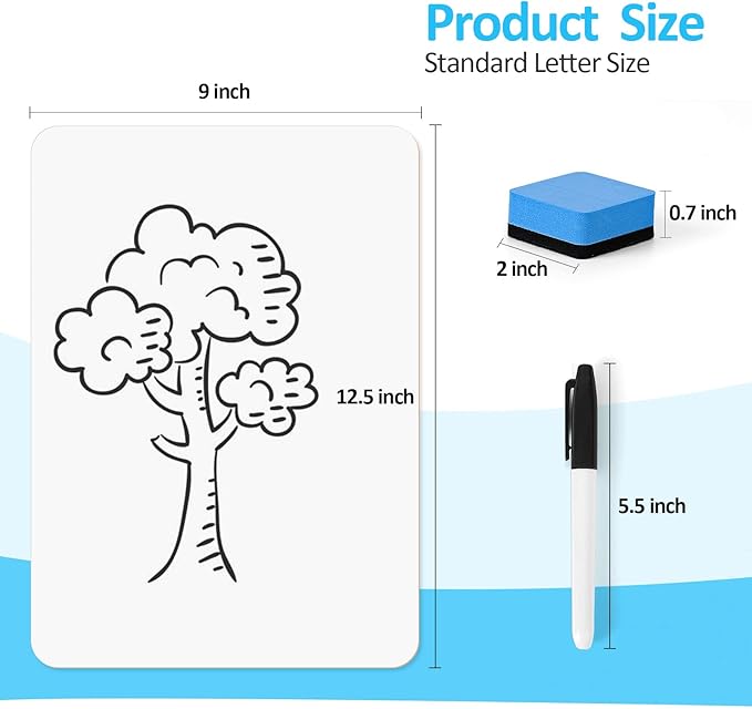 Dry Erase LapBoards, PANDRI 36 Pack Double Sided 12.5 x 9 Inch Dry Erase Boards with 36 Erasers and 36 Markers, Whiteboards for Kids Students Classroom Teacher Supplies