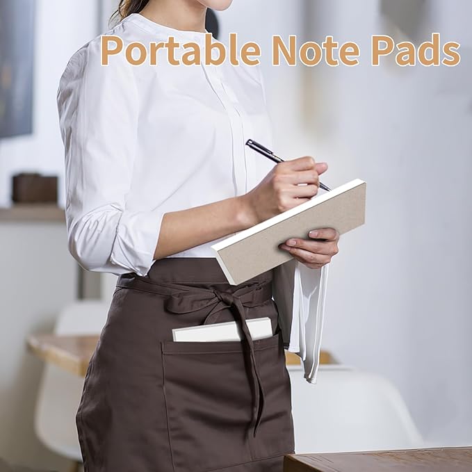 Note Pads 5.5x8.5 In, 10 Pack Blank Server Notepad, 50 Sheets Per Scratch Memo Pads for Grocery Shopping To Do Lists, Small White Paper for Writing Quick Notes Work Home Office