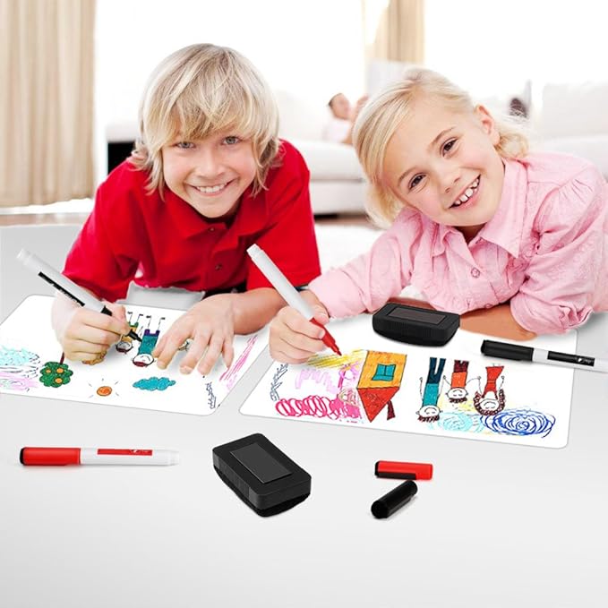 Magnetic Dry Erase Board Fridge White Board Sheet 20 x13 inch, Flexible Large Refrigerator Magnets Whiteboard Planner for Home Kitchen, 2 Markers and Eraser