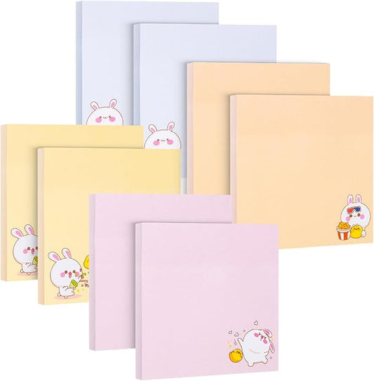 Mr. Pen- Sticky Notes, 3”x3”, 8 Pads, 400 Sheets, Cute Rabbit Sticky Notes, Sticky Pads Sticky Notes Aesthetic, Colorful Sticky Notes Bulk Sticky Notes Cute Sticky Notes for Women