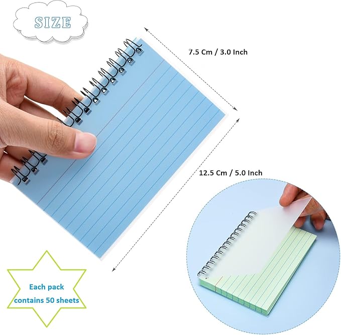 FRIUSATE Index Cards with Ring, 3x5 Inches Spiral Flashcards, Colored Ruled Notecards Index Cards Flash Cards with Ring for Studying Nursing School Office Taking to Do List(250 Sheets)