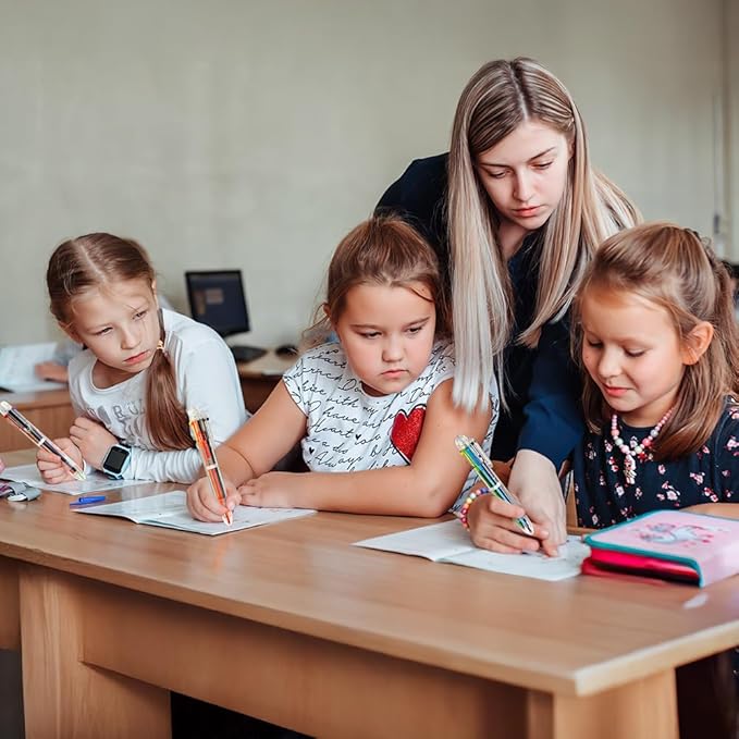 24 Pack Multicolor Pen 0.5mm 6-in-1 Multicolor Ballpoint Retractable Pens for School Office Supplies Birthday Easter Party Favors for Kids Students Children Gift End of Year Gifts for Students Teacher