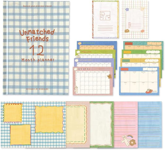 Monolike Hardcover Unmatched Friends Diary, 07. Vintage blue - Academic Planner Weekly & Monthly Planner