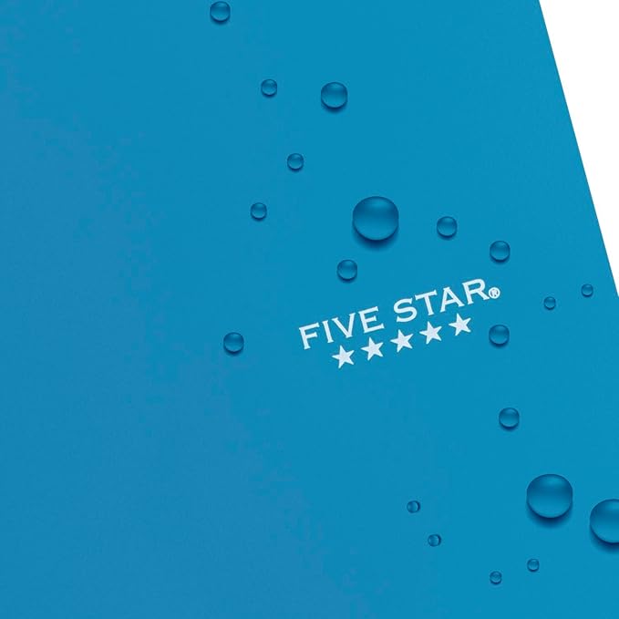 Five Star Spiral Notebook + Study App, 3 Subject, Wide Ruled Paper, 150 Sheets, 10-1/2" x 8" Sheet Size, Tidewater Blue (73184)