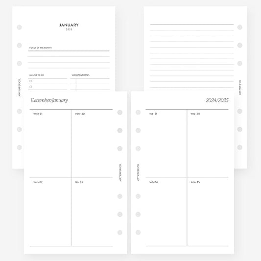 2025 Franklin Covey Compact Weekly Planner Insert (4.25" x 6.75") 6 ringed agendas (Weekly Vertical Border Blank)