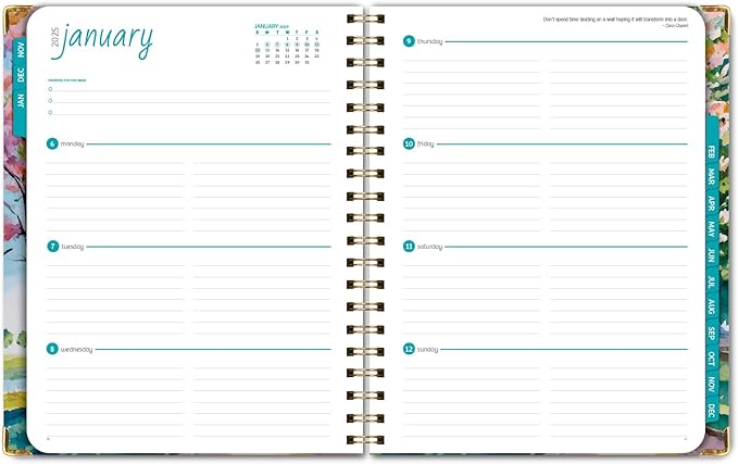 HARDCOVER 2025 Planner, 8.5"x11": 14 Months (November 2024 - December 2025), Daily Weekly Monthly Planner, Yearly Agenda, Bookmark, Pocket Folder and Sticky Note Set (Watercolor Tree)