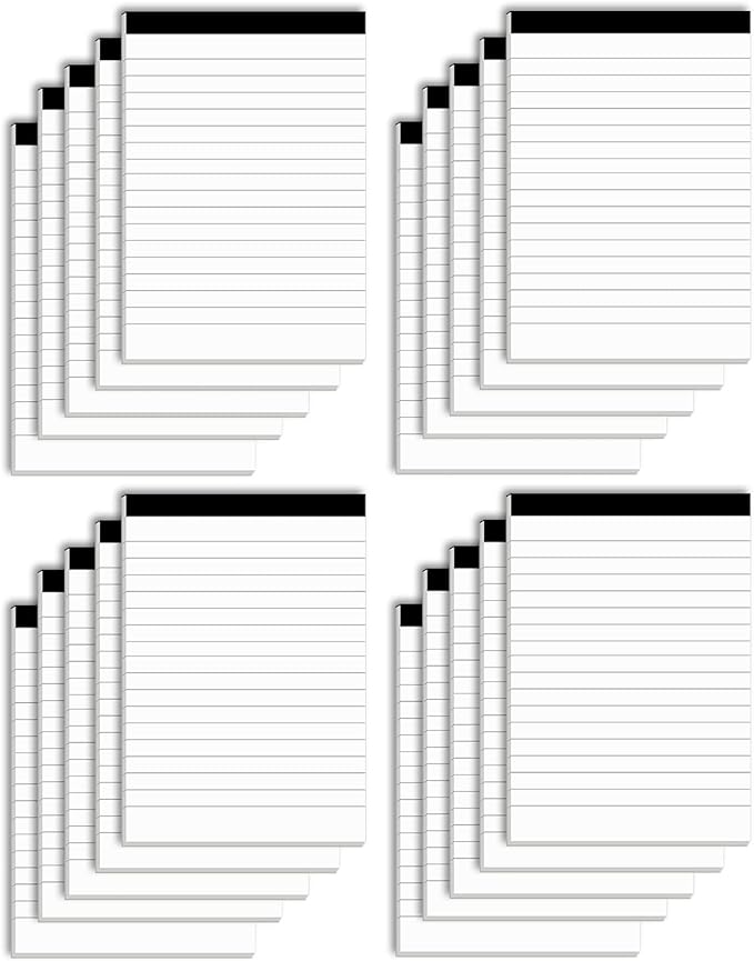 Notepads Bulk for Daily Planning and Organization of Work – 4 x 6-inches Ruled Pages – Thick Bright White Paper – 30 Pages – Note Pads College Ruled – Pack of 20