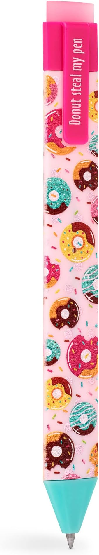 New Pen Bookmark with Refills | Erasable Ballpoint Gel Pen and Bookmark 3-in-1 | Ink Novelty Pen with Eraser | Page Marker | Book Marker | Page Holder Clip | Gift for Reader and Writer (Doughnut)