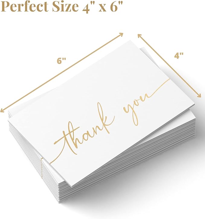 Thank You Card | Matte Gold Foil 20 Pack
