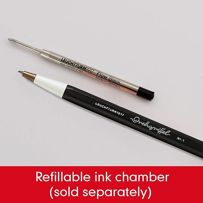 LEUCHTTURM1917 - Drehgriffel Writing Pen (Red) - Ballpoint Pen with Royal Blue Ink Included