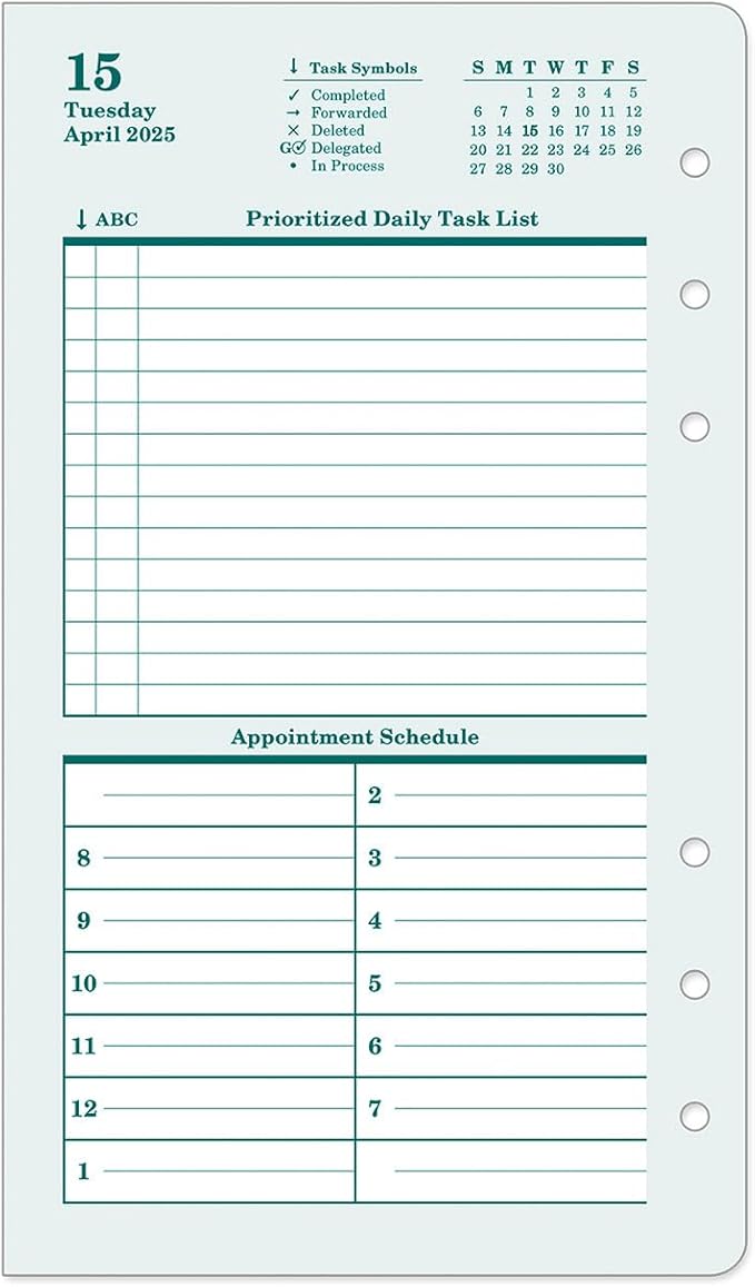 FranklinCovey - Original Two Page Per Day Ring-Bound Planner (Pocket, Apr 2025 - Mar 2026)