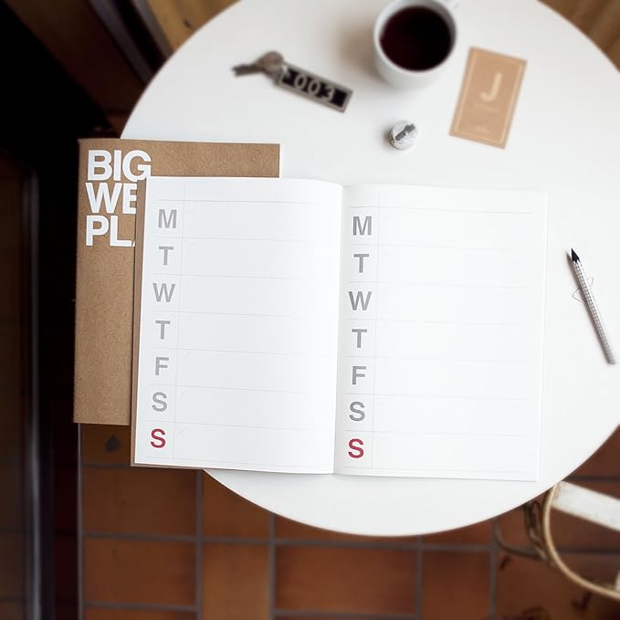 JSTORY Big Personal Wide Spaces Weekly Planner 28 Sheets Black