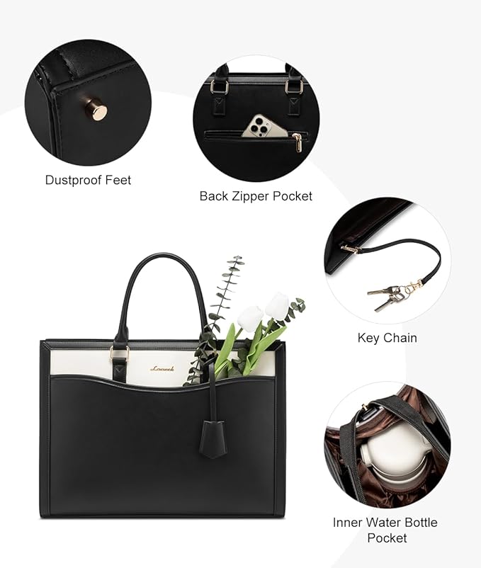 LOVEVOOK Laptop Tote Bag for Women, Office Work Bag Briefcase fit for 15.6 inch Laptop, Large Capacity Teacher Bag Handbag