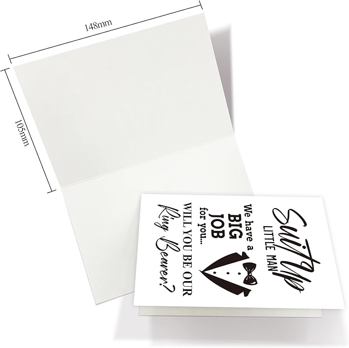 Ring Bearer Proposal Card, Will You Be Our Ring Bearer Card, Ring Bearer Request Card with Matching Envelopes.