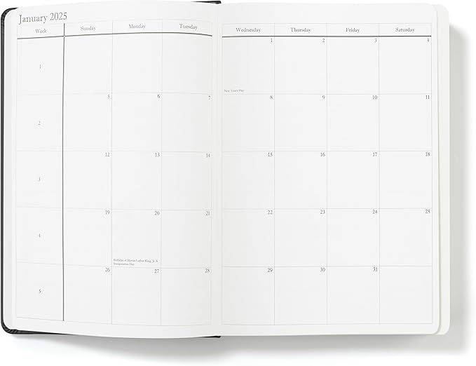 Wykeham's Executive 2025 Daily Journal Planner – Customization Available (Personalized Black, 8.5"×5.5")