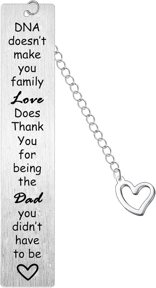 Step Dad Bookmark Stepfather Bookmarks DNA Doesn't Make You Family Love Does Best Step Dad Fathers Day Gifts Christmas Birthday Gift Adoption Gifts for Dad Father in Law Gifts