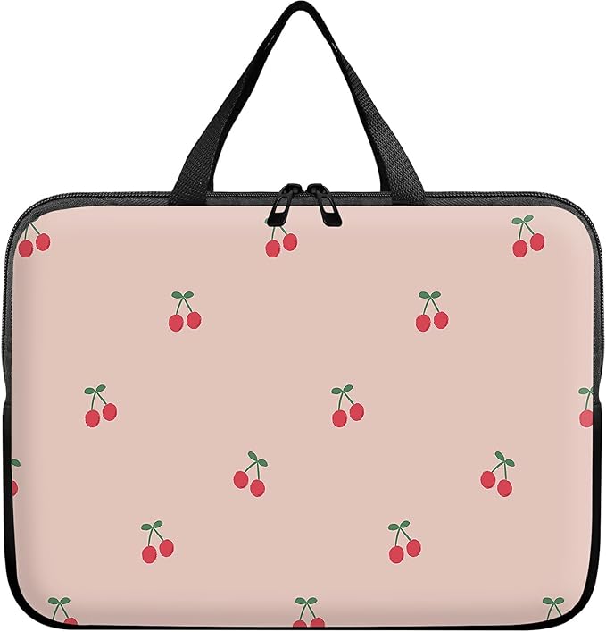 Laptop Sleeve Case Bag 13 inch, Pink Cherry Slim Carrying Case Durable Handbag Travel Laptop Bag for 13 inch MacBook Air M3/M2/Pro M2/ 13" iPad Pro/Air M4/M2 2024