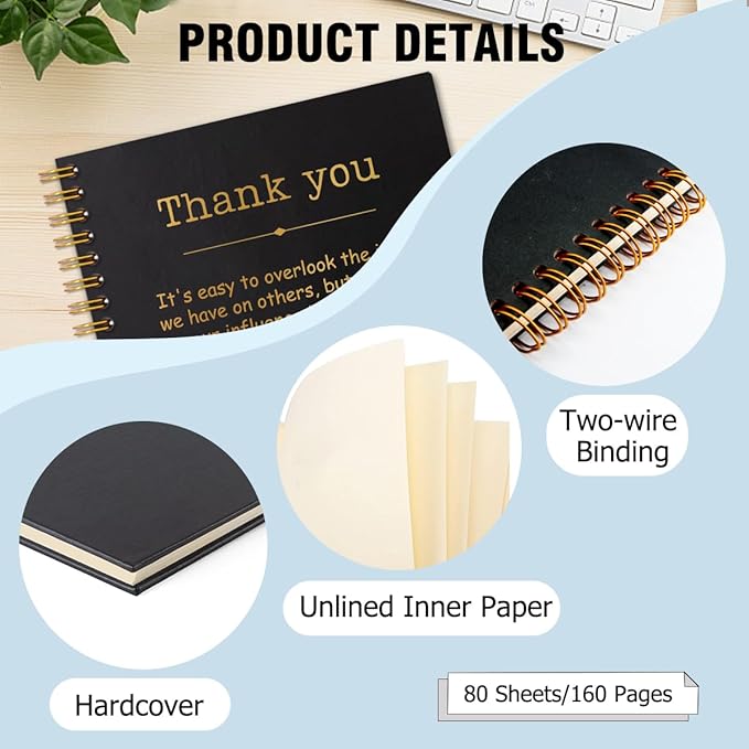 Thank You Gold Hardcover 160 Pages Spiral Notebooks, Funny Thank You Gift for Women Men Coworkers Leader Mentor, Appreciation Gifts for Employees, Thanksgiving Gifts for Colleagues Leaders