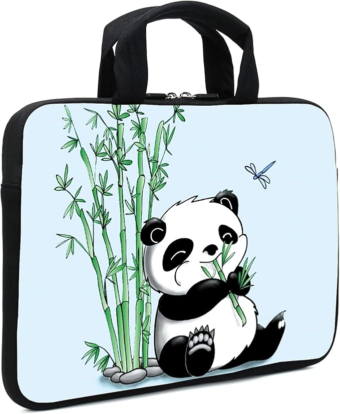 11.6 12 12.1 Inch Laptop Carrying Bag Protective Chromebook Case Pouch Netbook Notebook Ultrabook Bag Tablet Sleeve Cover Travel Briefcase with Handle For Men Women (panda)