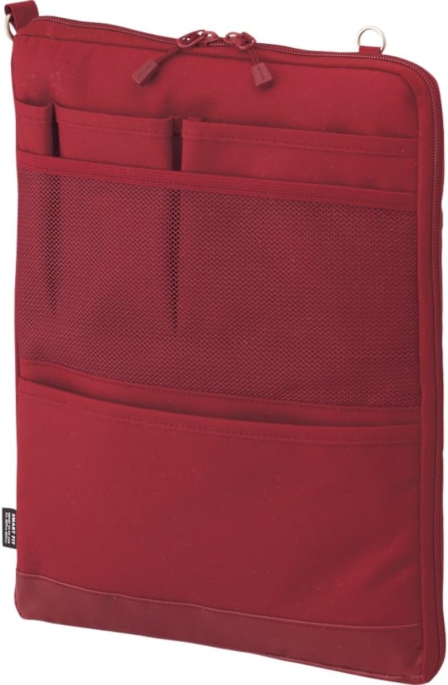 LIHITLAB Laptop Sleeve, Water & Stain Repellent, Vertical for Backpack, 13.4" x 9.8", Red (A7683-3)