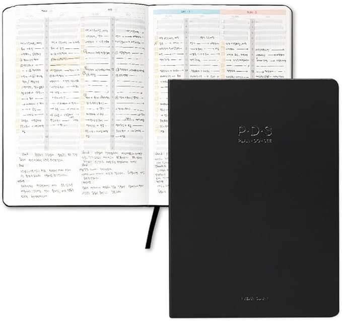 [ORODA] 2025 PDS (PLAN DO SEE) Diary, Weekly and Monthly Planner for Organization and Planning, 10 Minutes Time Block, Italian PU Hard Cover, 5.8” x 8.2”