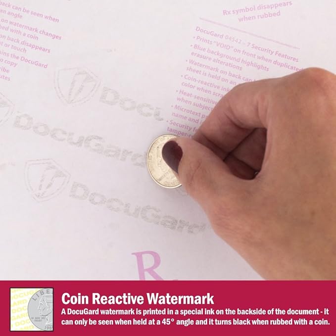 DocuGard Advanced Medical Security Paper for Printing Prescriptions and Preventing Fraud, CMS Approved, 7 Security Features, Laser and Inkjet Safe, Green, 8.5 x 11, 24 lb., 500 Sheets (04542)