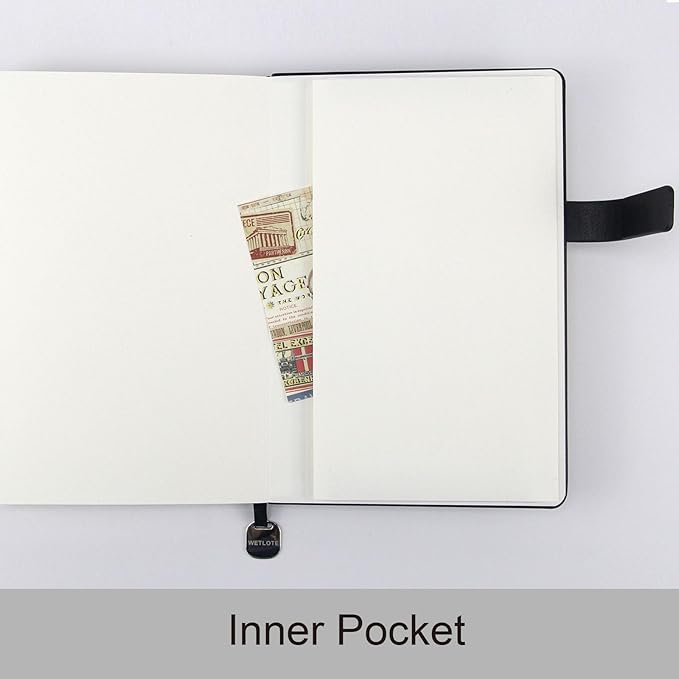 A5 Hard Cover Notebook with Pen Holder, Gold Edges & 180° Lay Flat - Large 5x8.25 Lined, Bookmark, Gift Box - Durable Journal for Office, Study, Travel - Writers, Students (Grass Green)