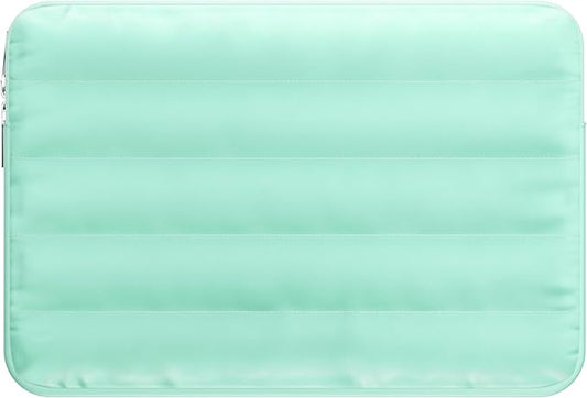 LS-M Puffy 13-14 Inch Laptop Sleeve Case for Women Men Cute Carrying Cover Compatible with MacBook Air M2, MacBook Pro 14 Protective Portable Case (Mint Green, 13-14inch)