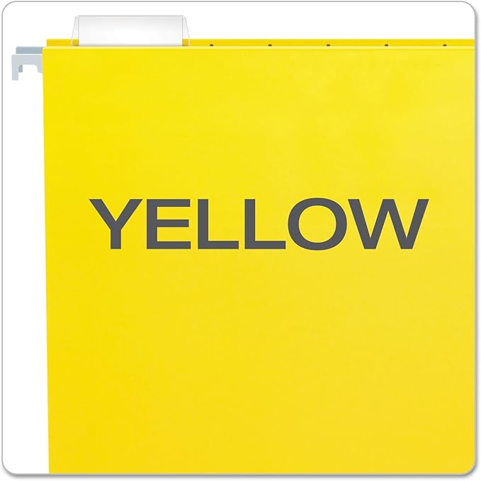 Pendaflex 81606EE Recycled Hanging Folders, Letter Size, Yellow, 1/5 Cut, 25/BX (81606)